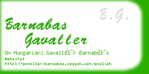 barnabas gavaller business card